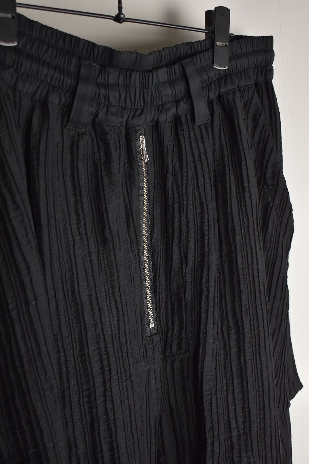 Sheer Yoryu Tuck Baggy Pants"Black"/シアータックバギーパンツ"ブラック"