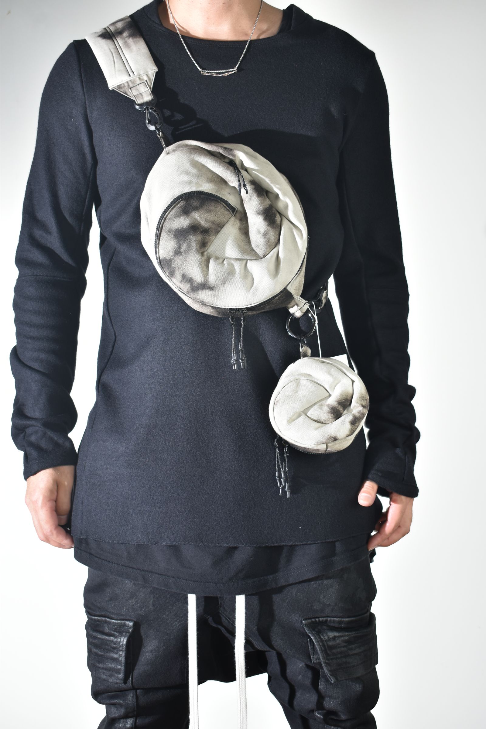 Sphere Shoulder Bag "Black Bleached" / スフィアショルダーバッグ"ブラックブリーチ"