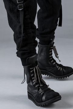 Horse Leather Shark Sole Lace-Up Boots "Black" / ホースレザーシャークソールレースアップブーツ"ブラック"