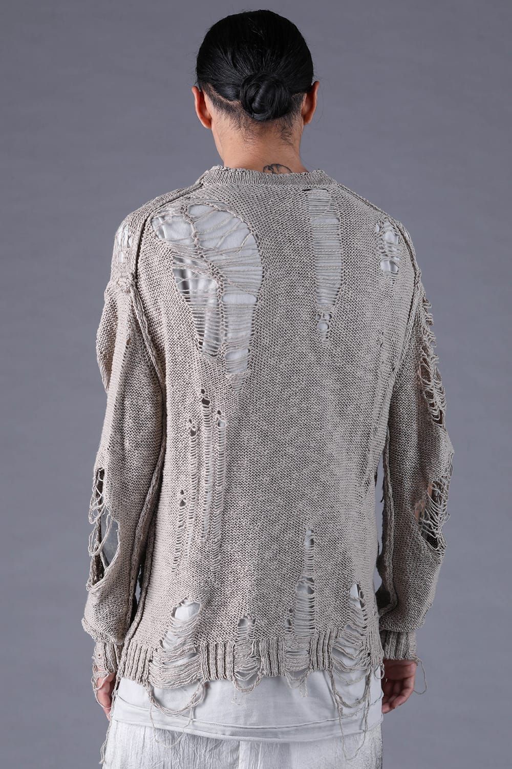 《2027SS先行予約分》3G Damage Knit Pullover "Grey" / 3Gダメージニットプルオーバー"グレー"