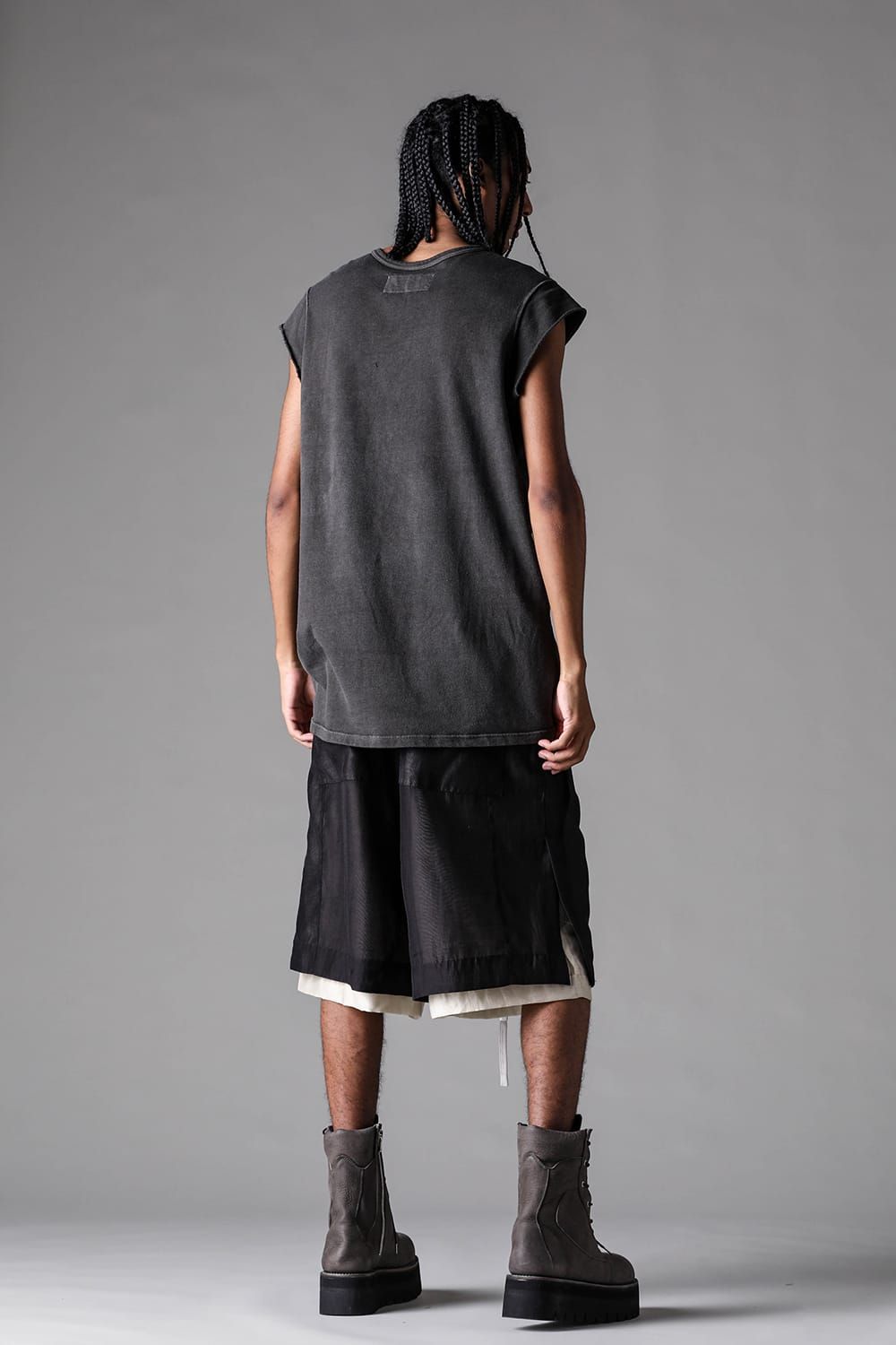 《2027SS先行予約》Sumi Dyed Lightweight French Terry Tank Top "D.Grey" / 墨染ミニ裏毛タンクトップ"ダークグレー"