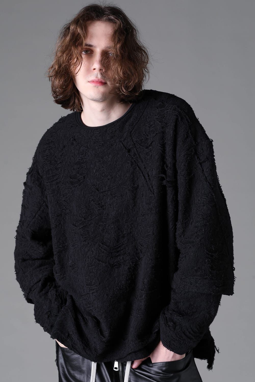 《2026AW先行予約》Layerd Over Sized Pullover"Black" / レイヤードオーバーサイズプルオーバー"ブラック"