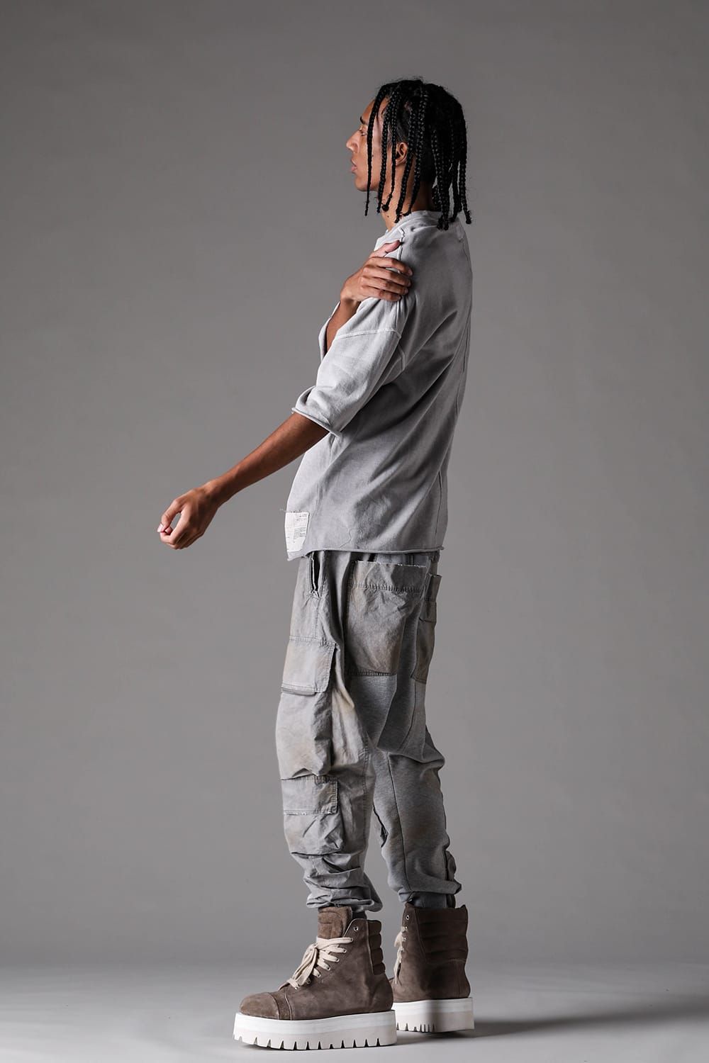 《2027SS先行予約》Sumi Dyed Lightweight French Terry Jumbo Tee"L.Grey / D.Grey" / 墨染ミニ裏毛ジャンボTee "ライトグレー /ダークグレー"