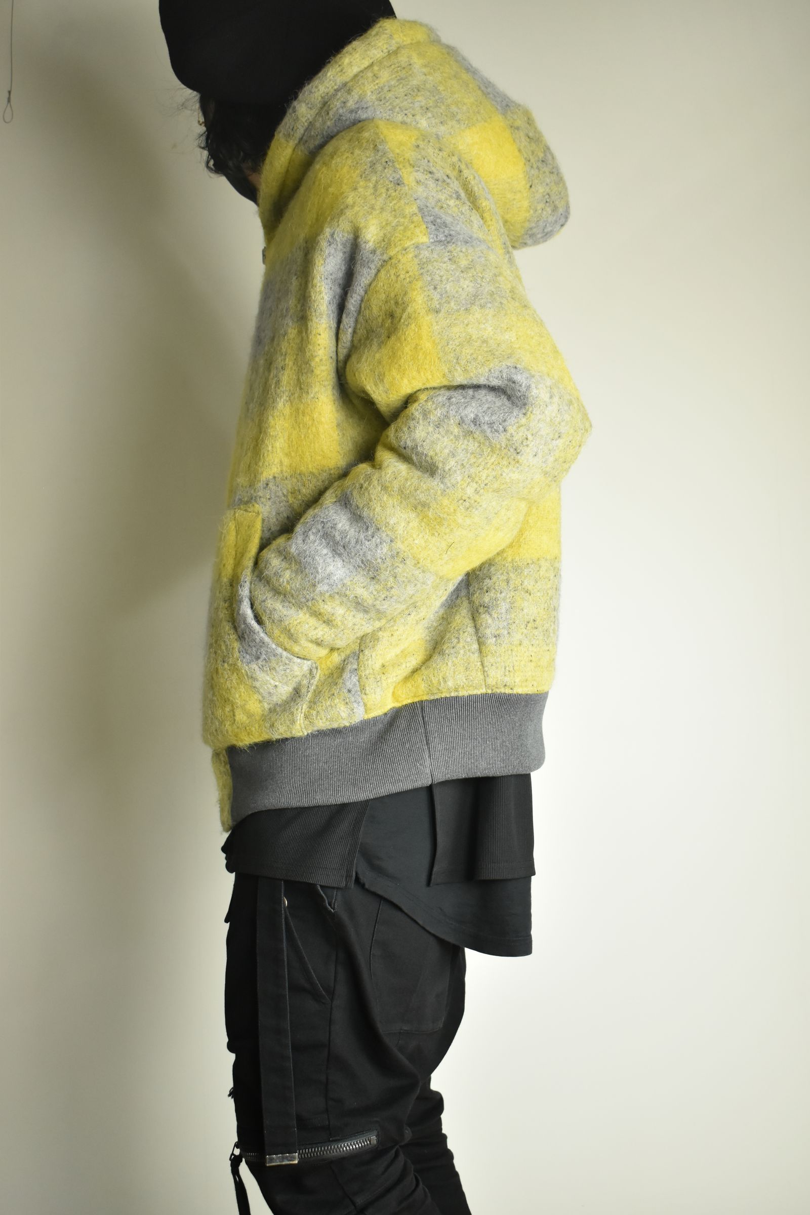 《2026AW先行予約》Plaid Padded Hoodie"Yellow" / プレイドパデッドフーディ"イエロー"