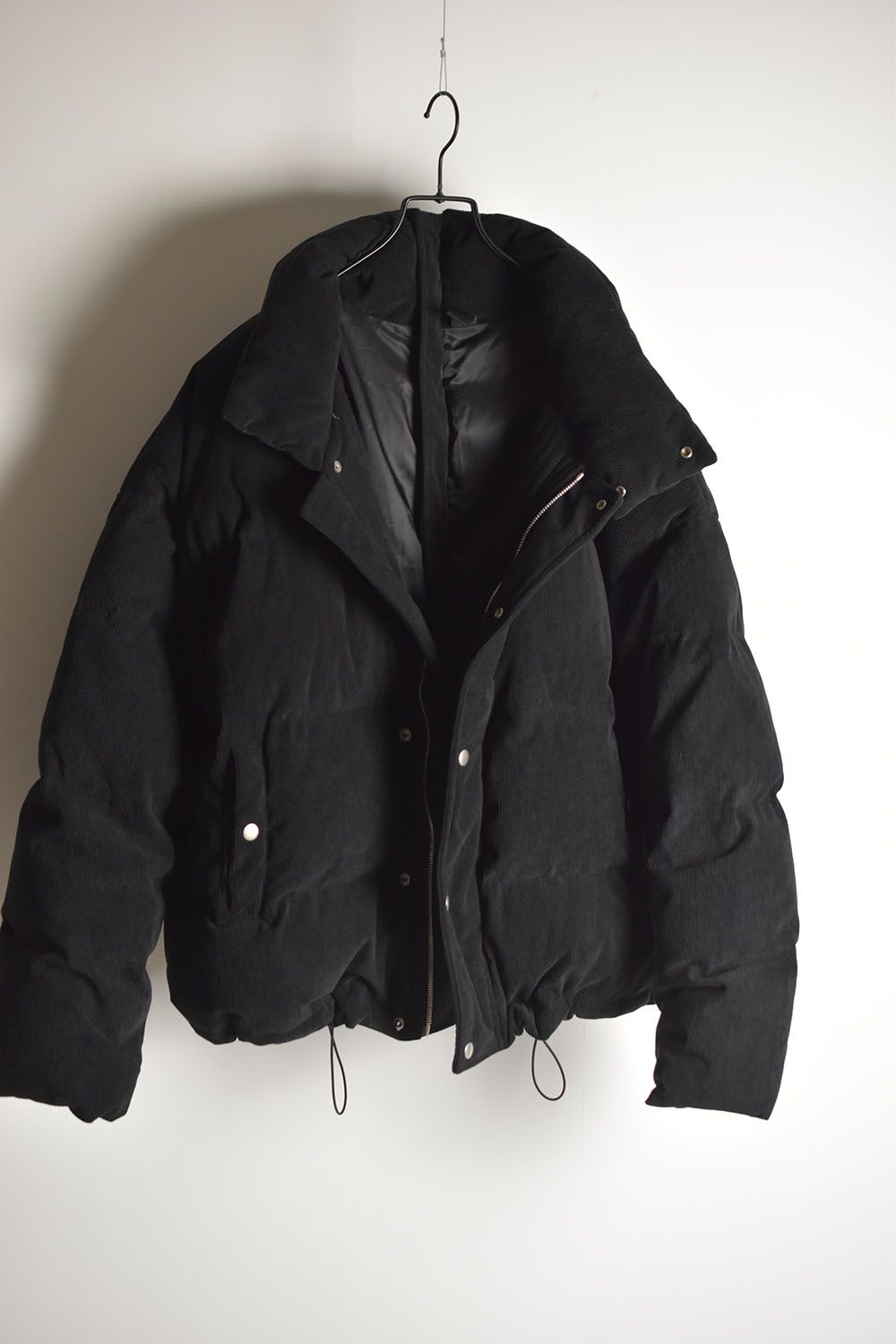 Corduroy High Neck Down jacket"Black/Brown"/コーデュロイハイネックダウンジャケット"ブラック/ブラウン"