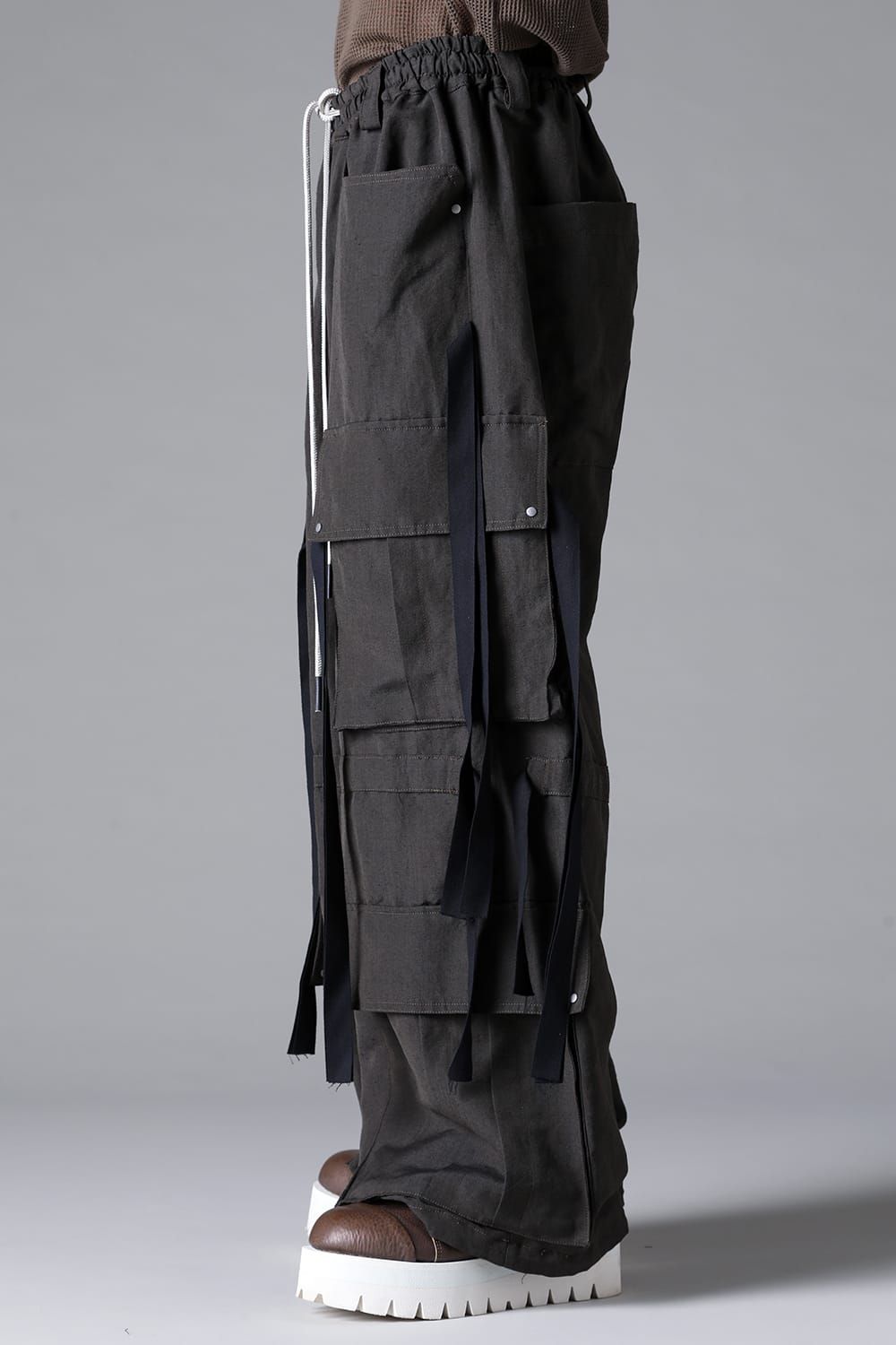 《2026SS先行予約》Cargo Wide With Hangingstraps Pants"Black / Stone /Khaki /D.Grey / ST×GY" / カーゴワイドウィズハンギングストラップパンツ"ブラック/ストーン/カーキ/ダークグレー/ストライプ×ダークグレー"