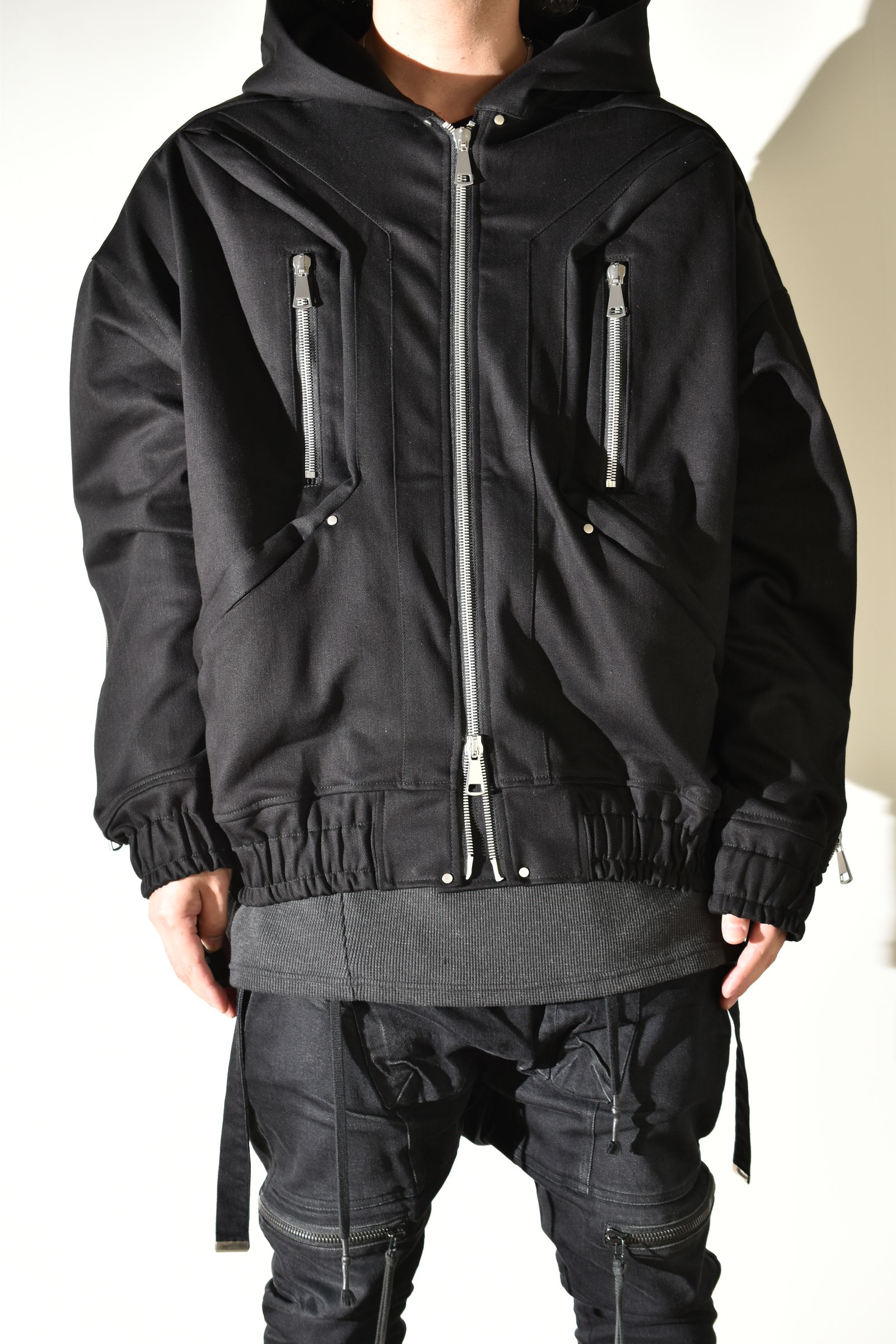 Denim Zip Hoodie Blouson"Black" / デニムジップフーディブルゾン"ブラック"