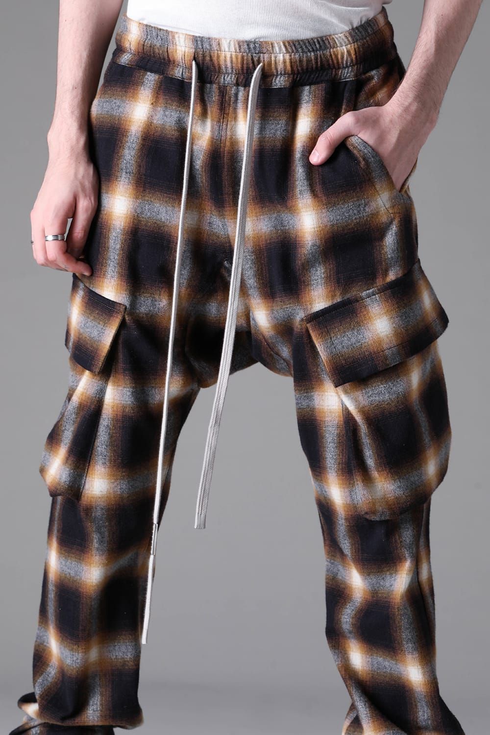 《2026AW先行予約》Plaid Cargo Flare Pants"Soft Greige / Black Camel /Warm Brown" / プレイドカーゴフレアパンツ"ソフトグレージュ / ブラックキャメル /ウォームブラウン"