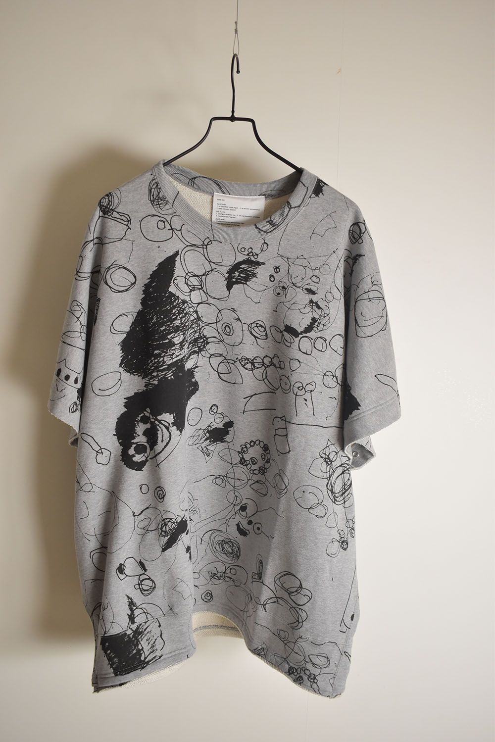 Sweat Oversize Print Pullover"Grey" / スウェットオーバープリントプルオーバー"グレー"