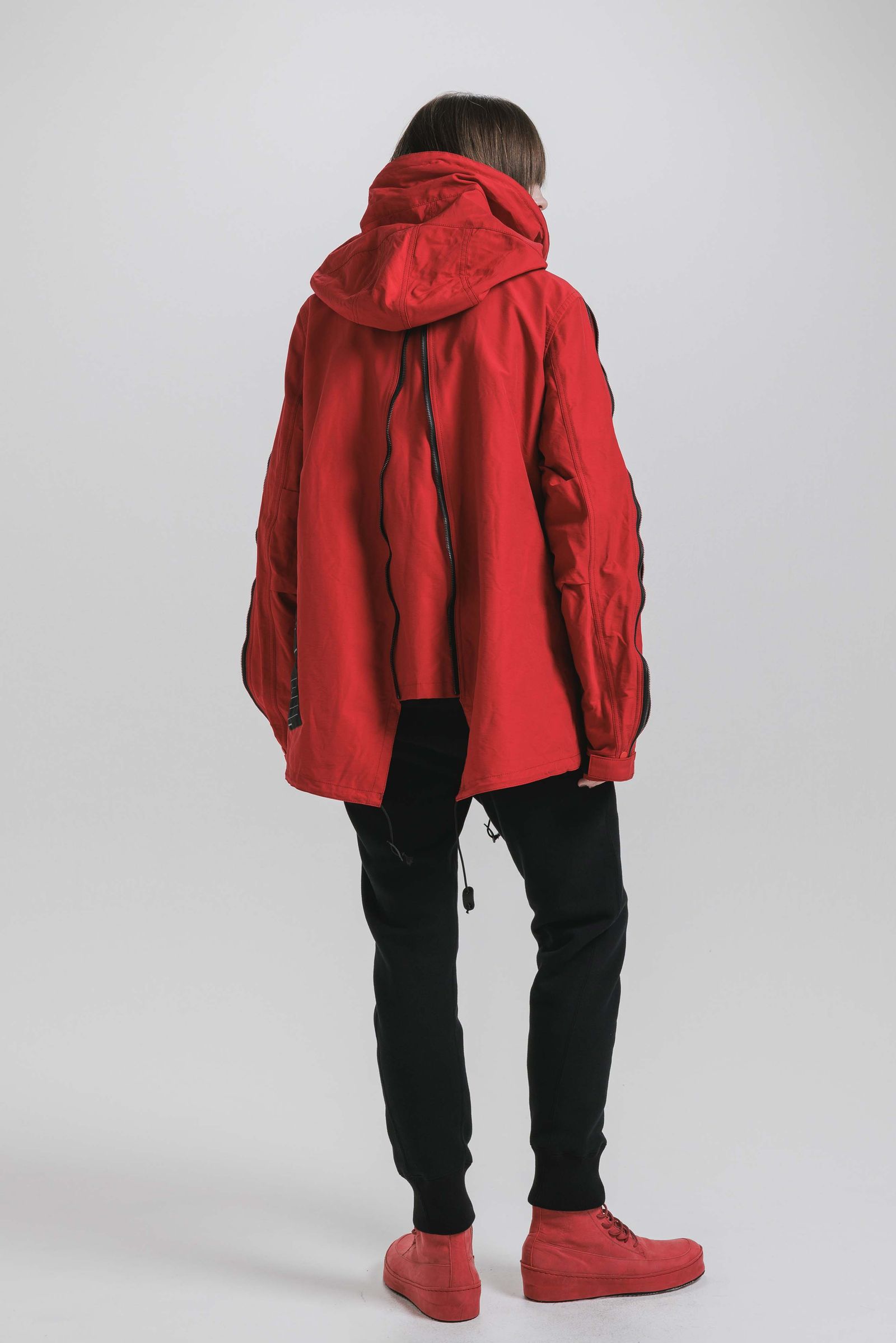 Multi Zip Short Mods Coat"Red" / マルチジップショートモッズコート"レッド"