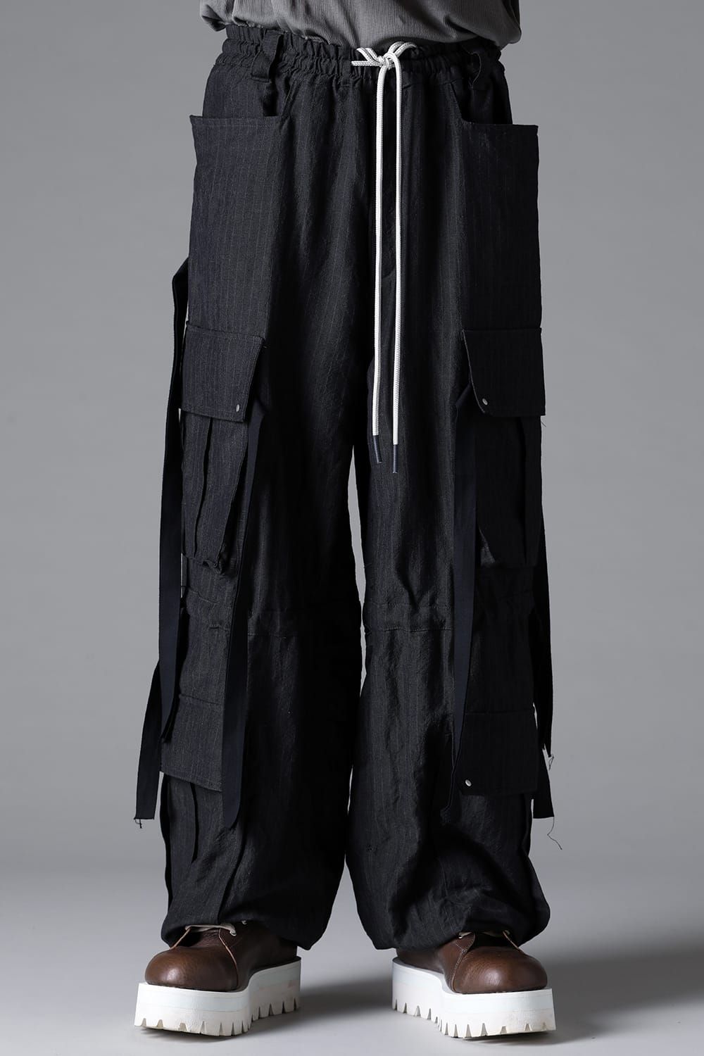 《2026SS先行予約》Cargo Wide With Hangingstraps Pants"Black / Stone /Khaki /D.Grey / ST×GY" / カーゴワイドウィズハンギングストラップパンツ"ブラック/ストーン/カーキ/ダークグレー/ストライプ×ダークグレー"