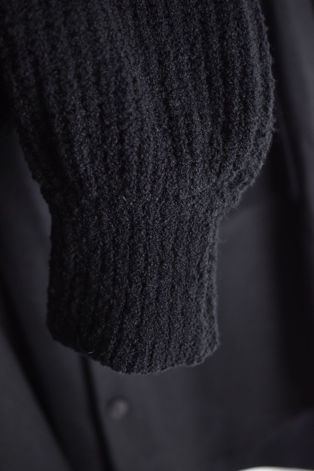 Knit Sleeve Shirts"Black"/ニットスリーブシャツ"ブラック"