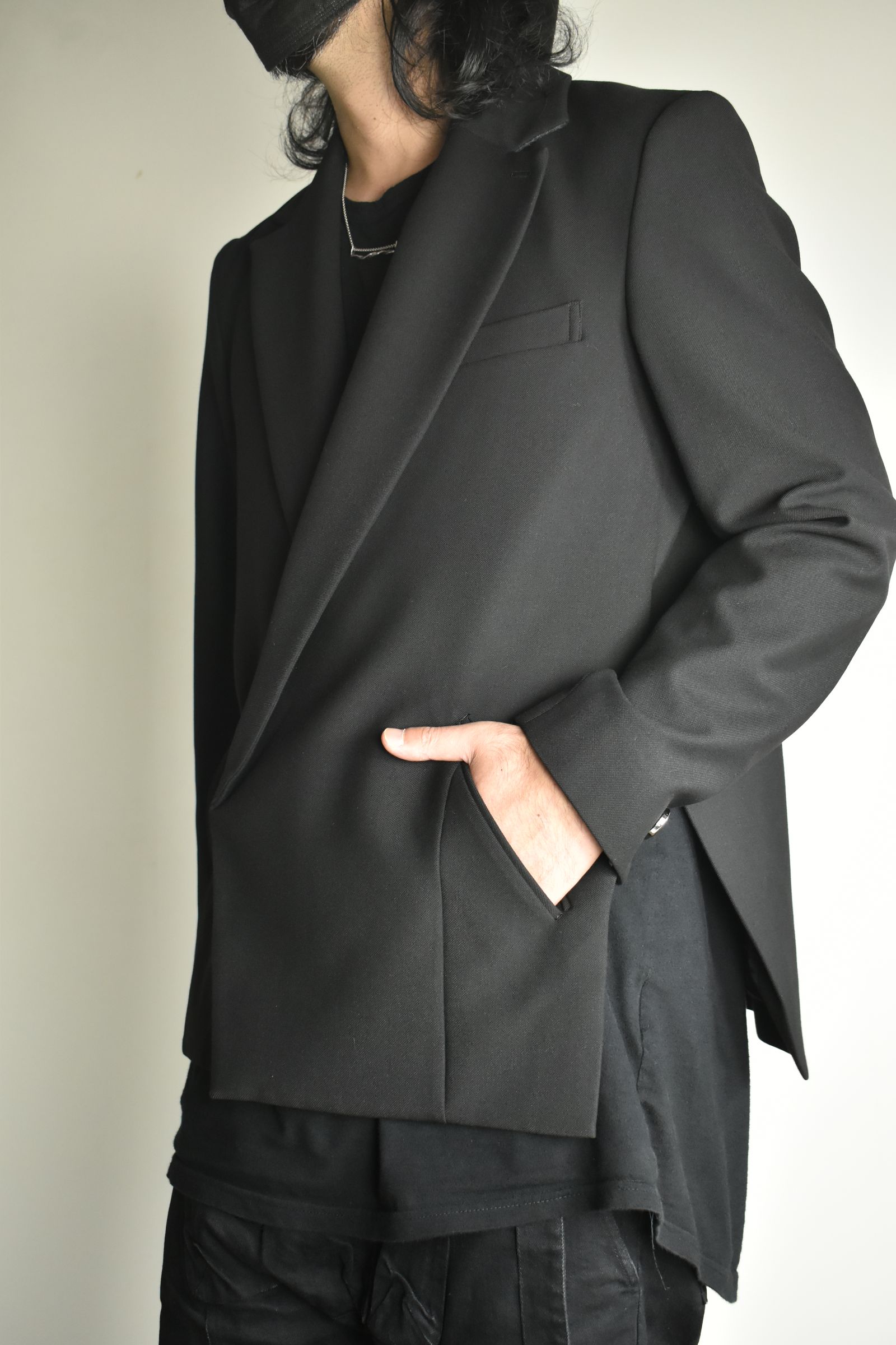 Notch Lapel Double Breasted Tailored Jacket "Black" / ノッチドラペルダブルブレストテーラードジャケット"ブラック"