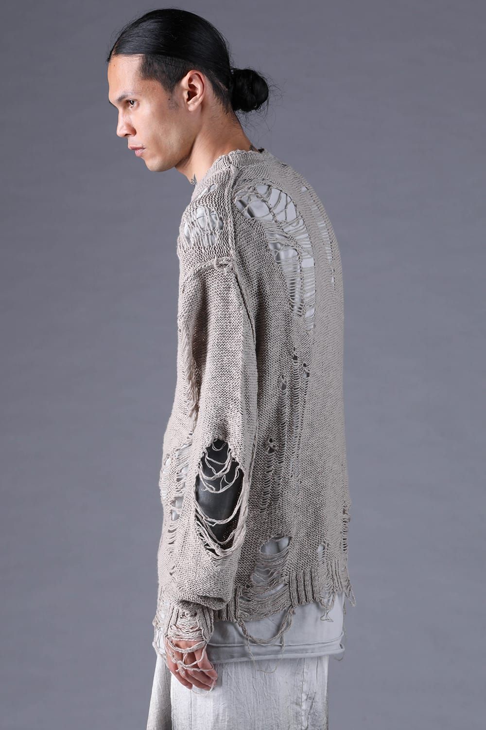 《2027SS先行予約分》3G Damage Knit Pullover "Grey" / 3Gダメージニットプルオーバー"グレー"