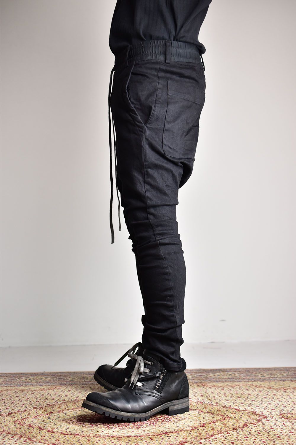 Stretch Denim Sarouel Skinny"Black"/ ストレッチサルエルスキニーデニム"ブラック"