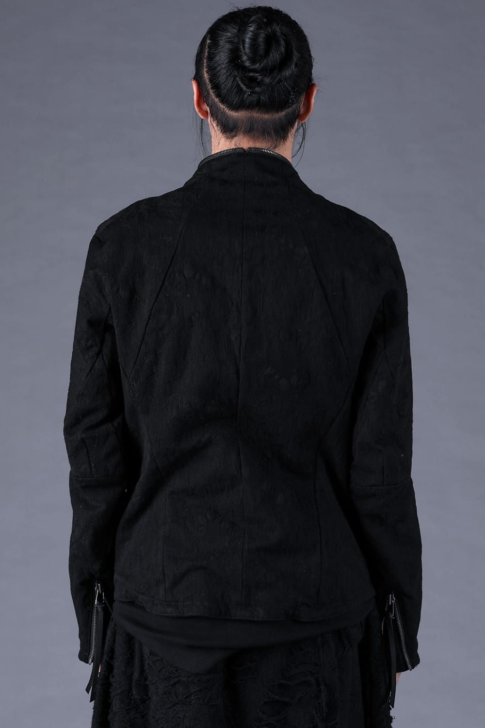 Damage Jacquard Single Rider Jacket"Black" / ダメージジャガードシングルライダースジャケット"ブラック"