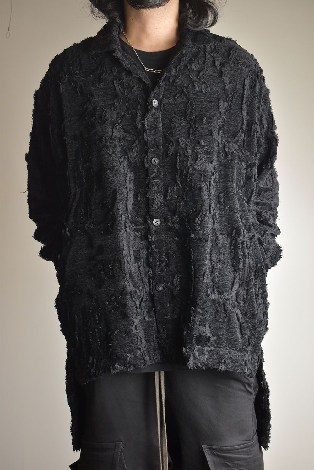 Jacguard Long Shirts"Black"/ジャガードロングシャツ"ブラック"