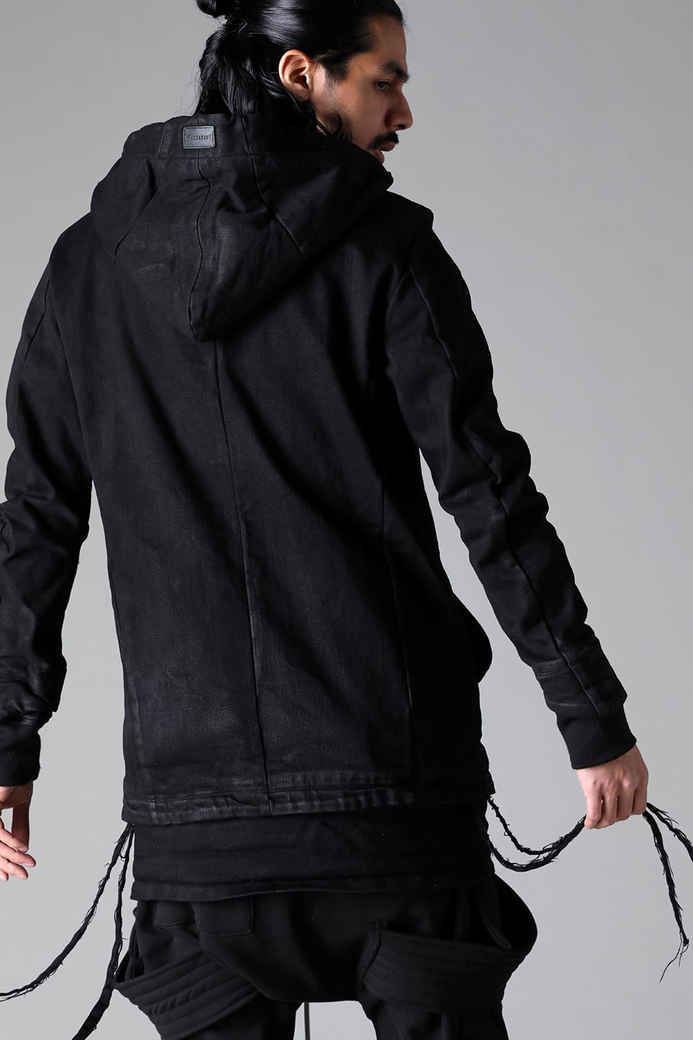 《2025AW先行予約》Coated Bonding  Hoodie Denim Blouson"Black" / コーディングボンディングフーデッドデニムブルゾン"ブラック"