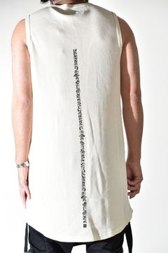 Back Printed Waffle Jersey Long Tank Top"Ivory" バックプリントワッフルジャージーロングタンクトップ"アイボリー"