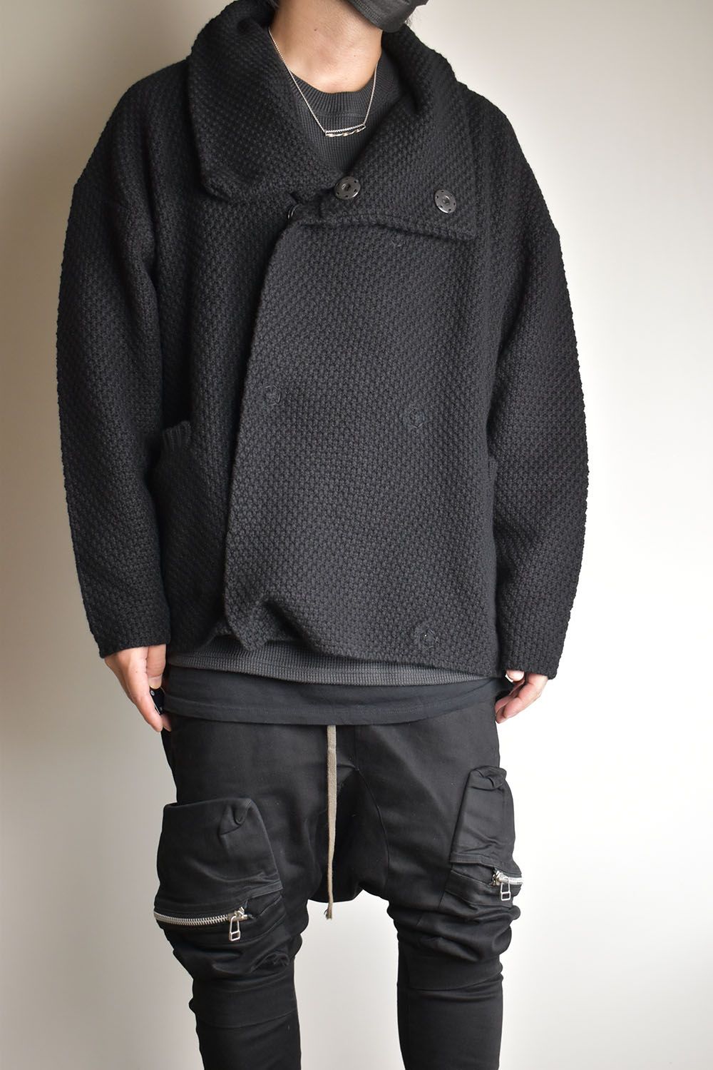 1.5G Snap Cardigan "Black" / 1.5Gスナップカーディガン"ブラック"