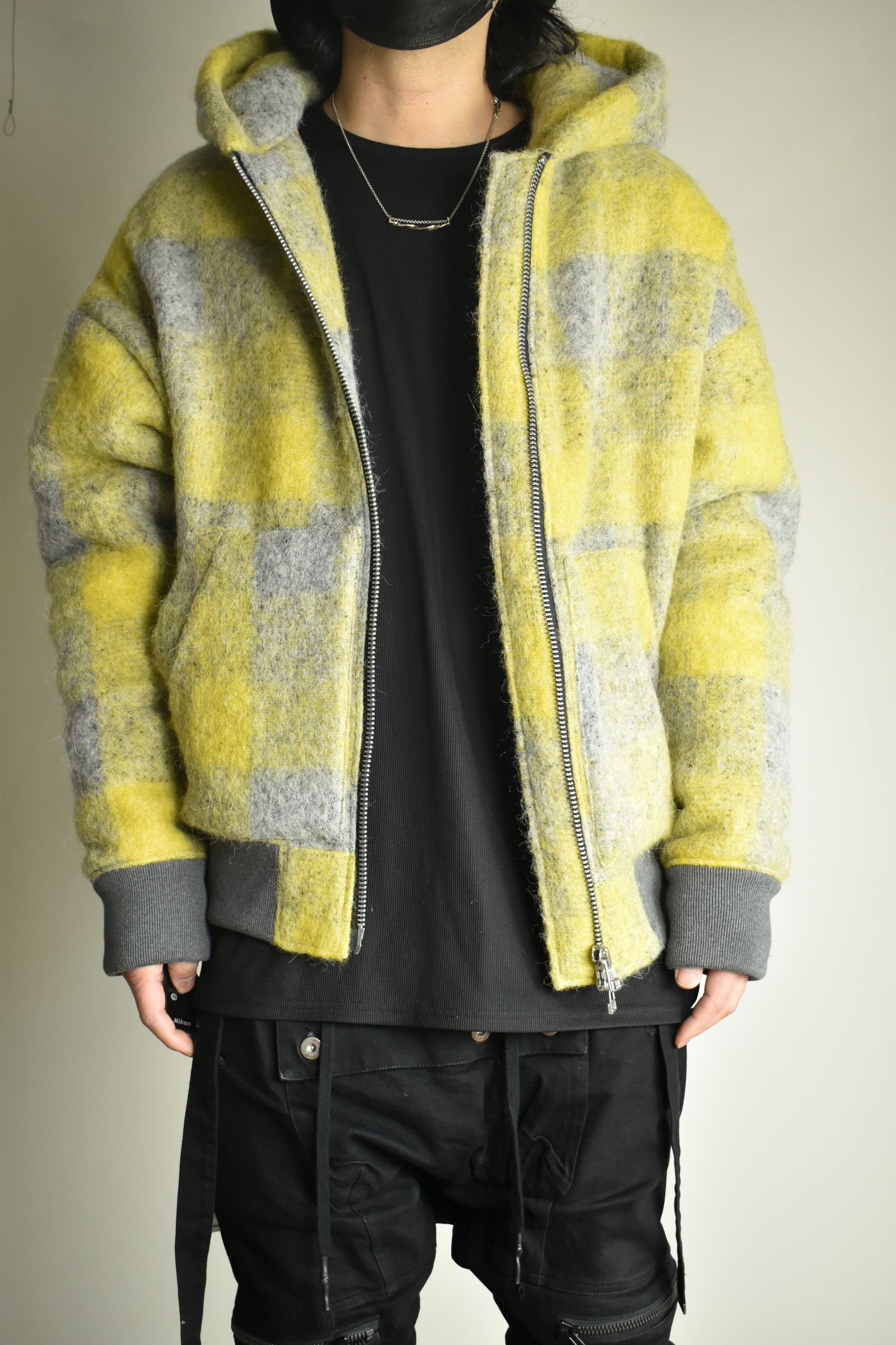 《2026AW先行予約》Plaid Padded Hoodie"Yellow" / プレイドパデッドフーディ"イエロー"