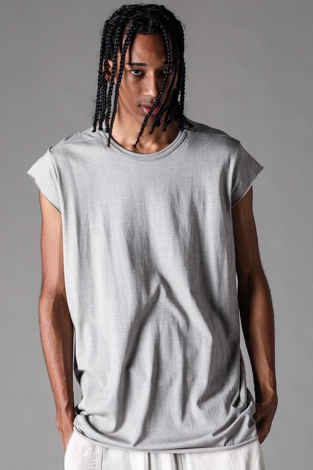 《2027SS先行予約》Sumi Dyed Lightweight French Terry Tank Top "L.Grey" / 墨染ミニ裏毛タンクトップ"ライトグレー"