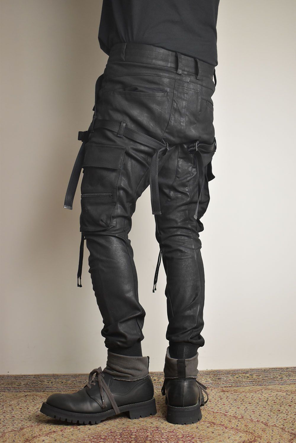 Product Coating Bag Attached Cargo Jogging Pants"Black" / 製品コーティングバッグアタッチドカーゴジョグパンツ"ブラック"