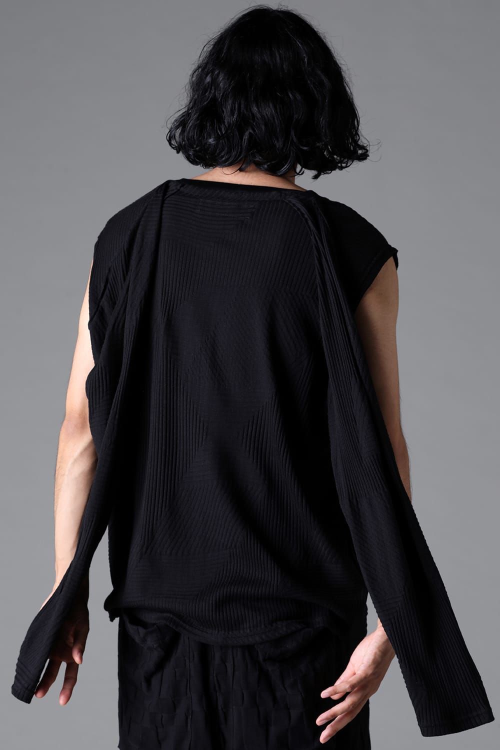 《2026SS先行予約》Deformed Stripe Pattern Shiva Long Sleeve Tee "Black / Cream" /ディフォルメドストライプパターンシヴァロングスリーブ"ブラック/クリーム"