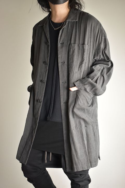 Pigmented Viera Shop Coat"Charcoal" / 顔料刷りビエラショップコート"チャコール"