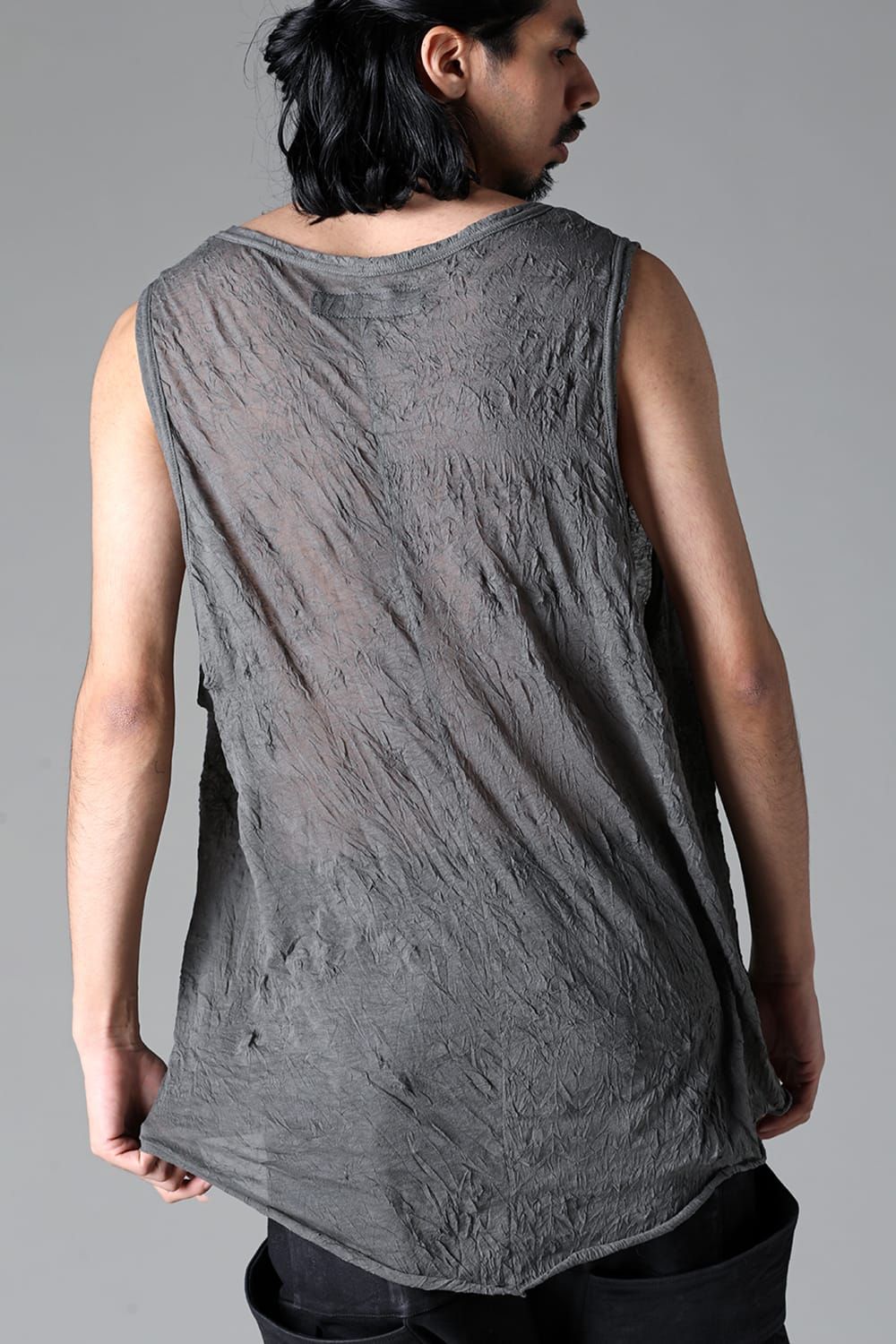 《2025AW先行予約》Gauze Washer Tank Top"Black / Grey / Ivory /Beige" /ガーゼワッシャタンクトップ"ブラック / グレー / アイボリー /ベージュ"