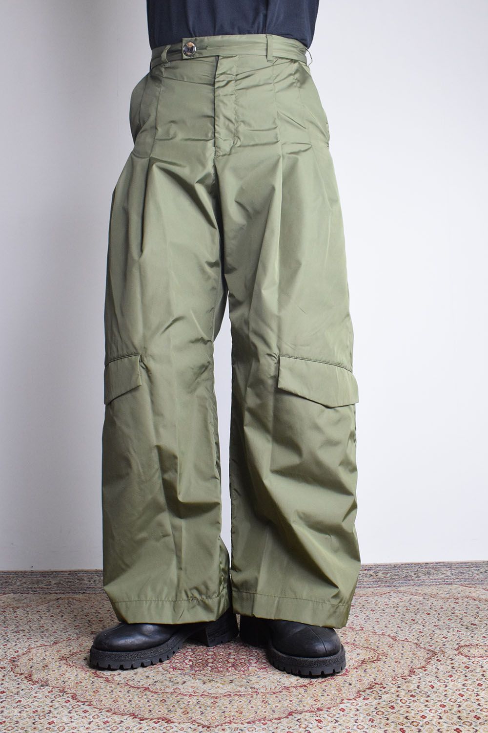 Shingle Flap Baggy Trousers "Military Green" / シンフラップバギートラウザー"ミリタリーグリーン"