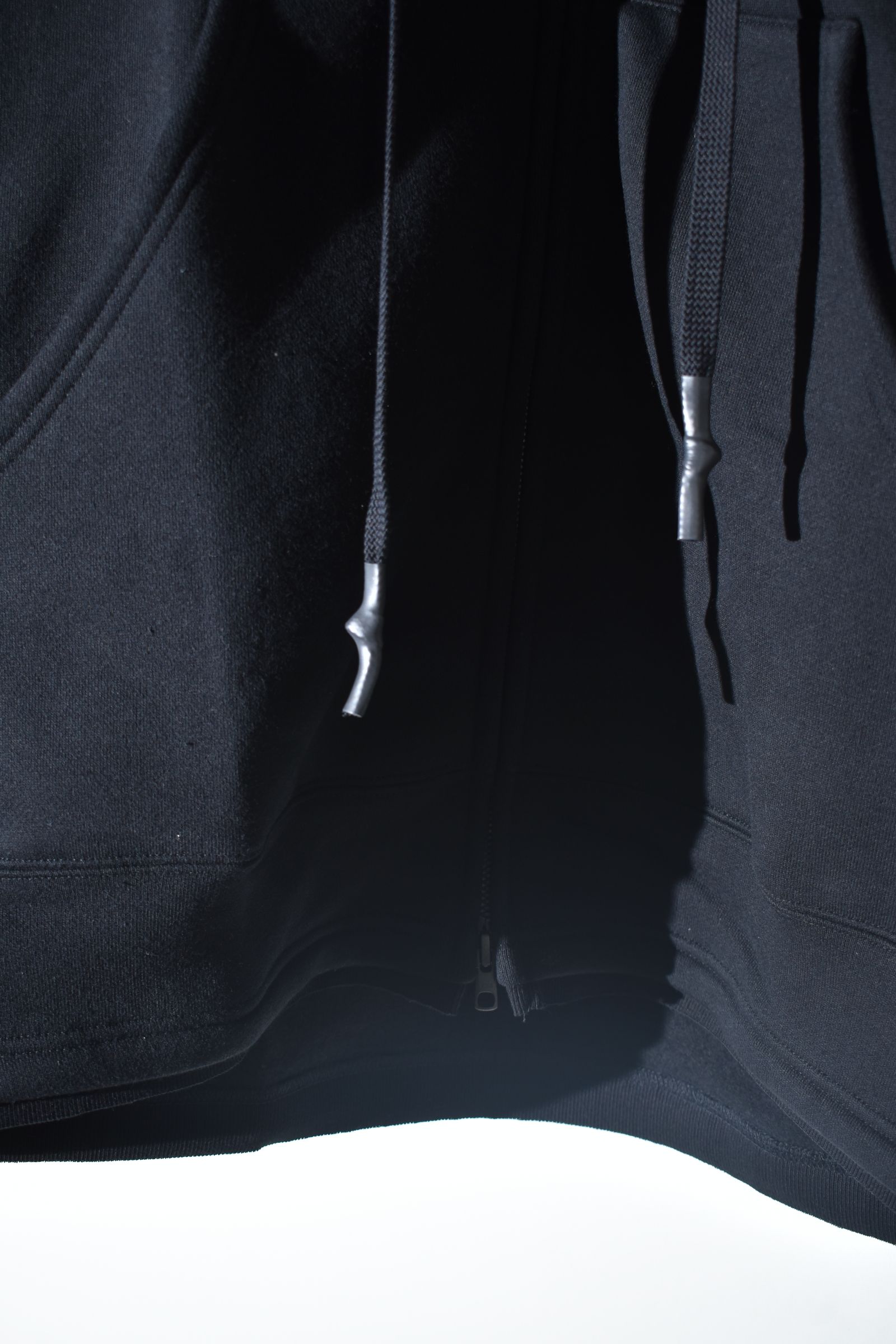Over Size Sleeve Less Zip Up Parker"Black" / オーバーサイズスリーブレスジップアップパーカー"ブラック"