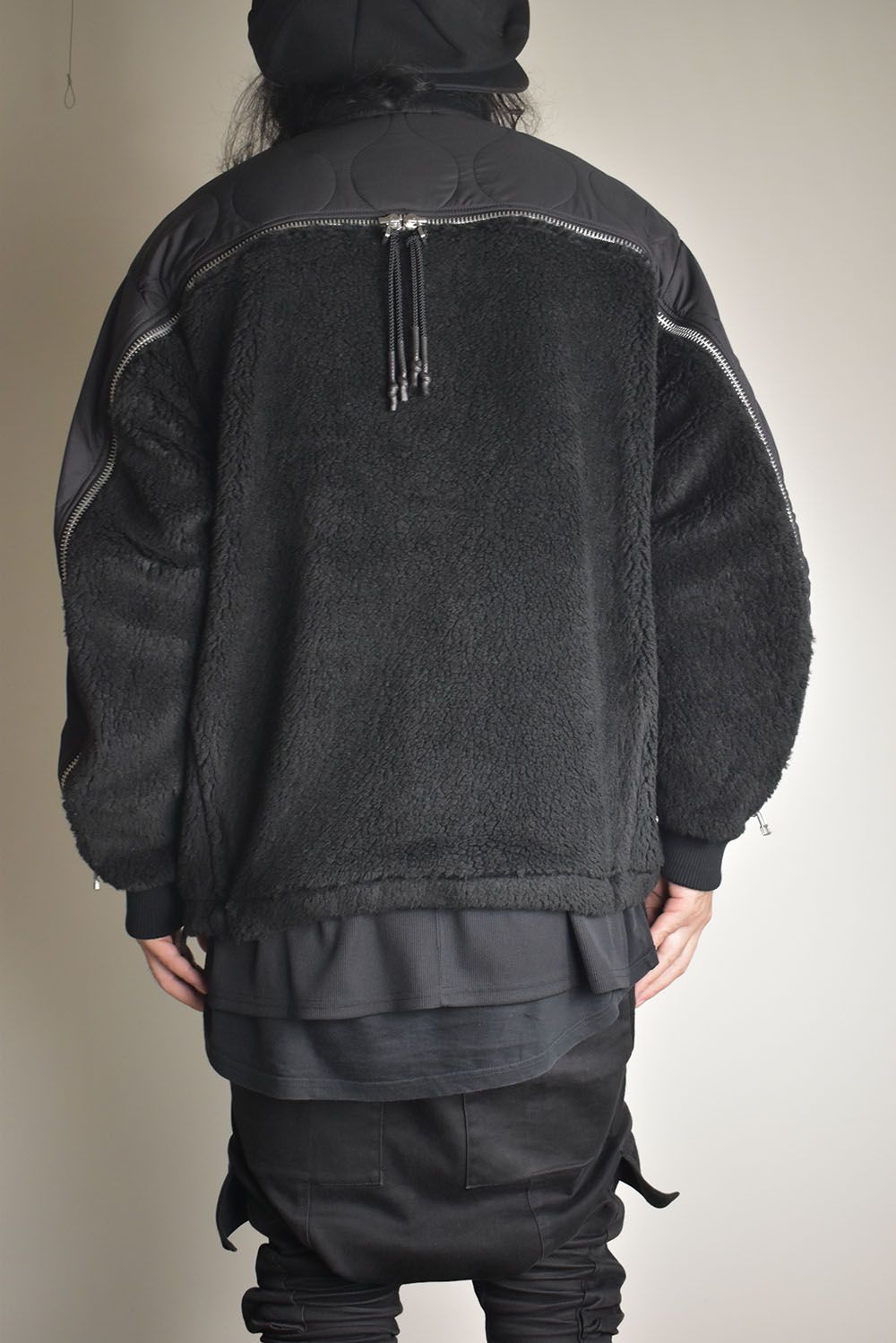 Combination Zip Boa Jersey"Black" / コンビネーションジップボアジャージー"ブラック"