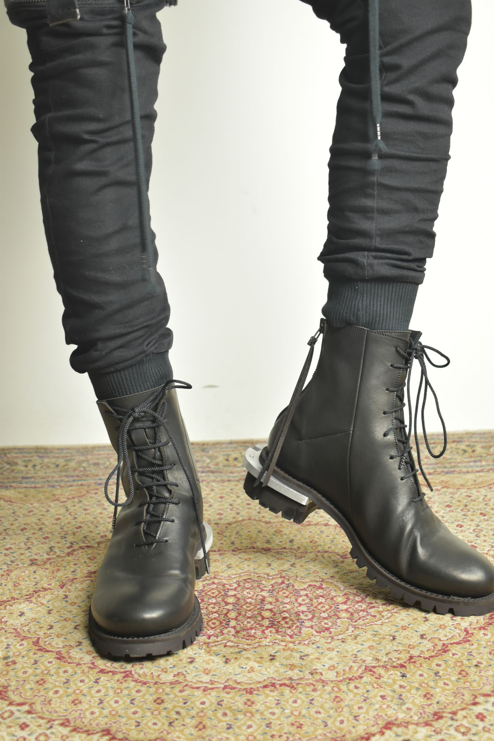 Metal Heel Balmoral Back Zip Boots"Teacore Black" / メタルヒールバルモラルバックジップブーツ"ティーコアブラック"