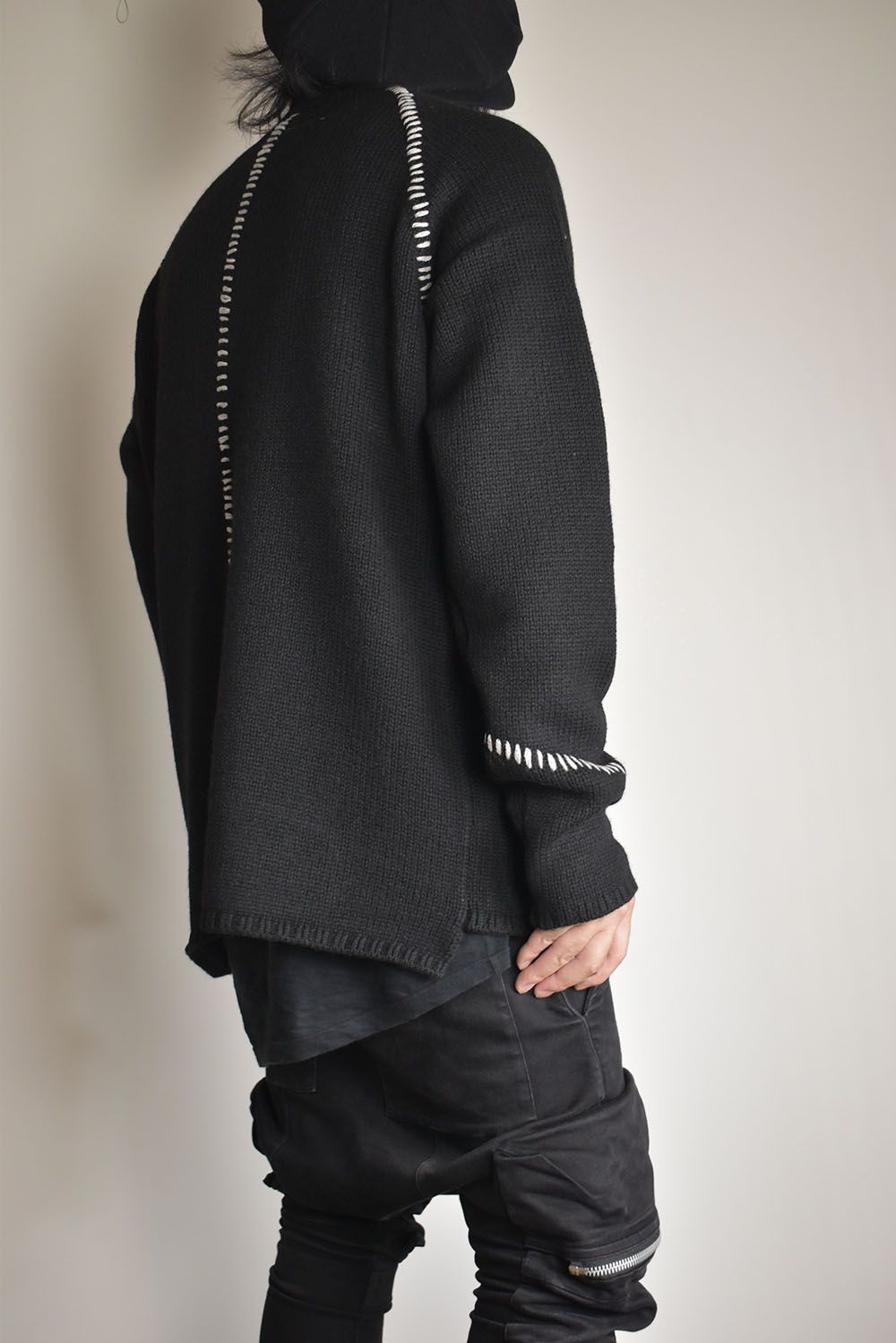 Over Lock Knit Pullover"Black" / オーバーロックニットプルオーバー"ブラック"