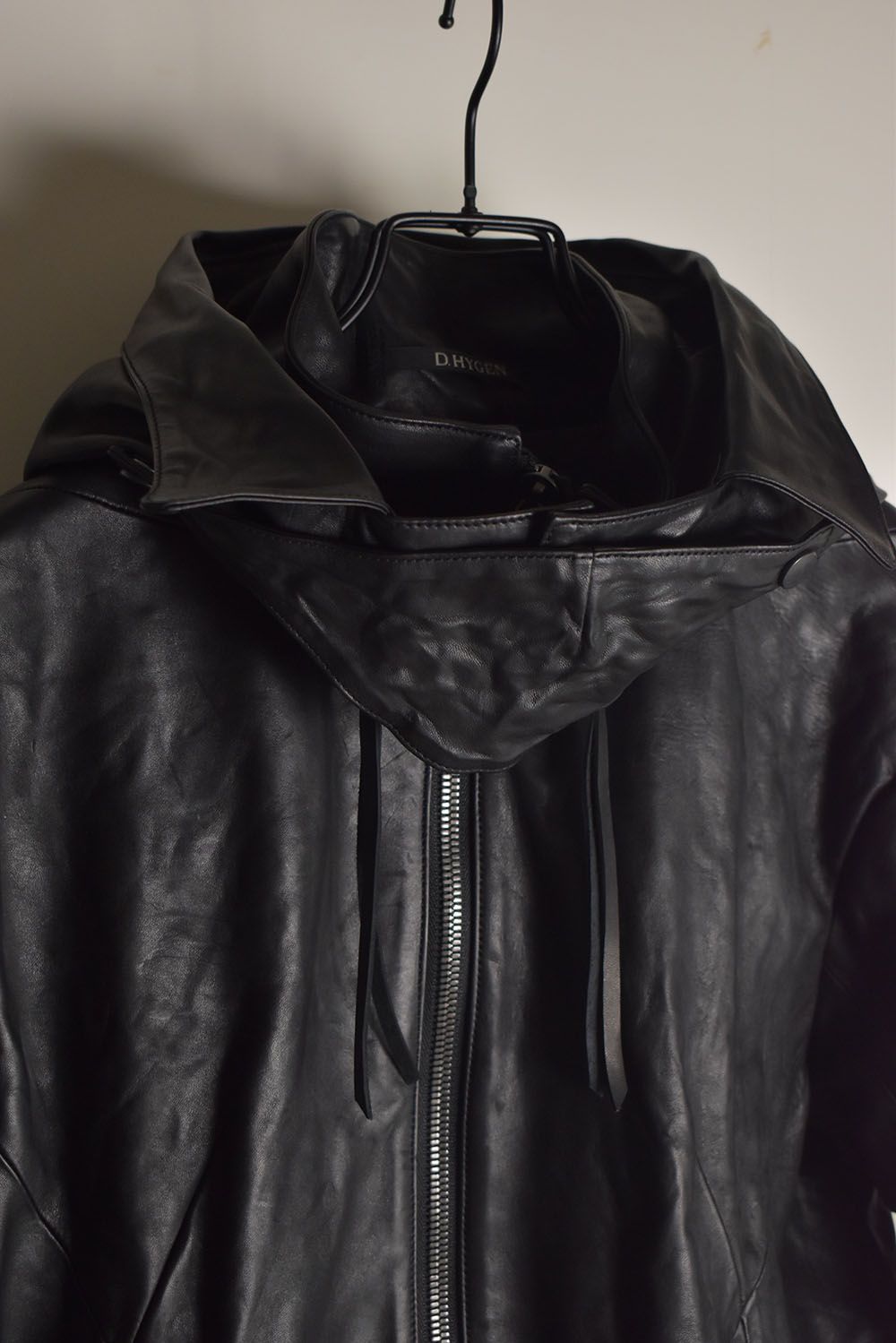 Horse Leather Hood Attachd Jacket "Black" / ホースレザーフードアタッチドジャケット"ブラック"