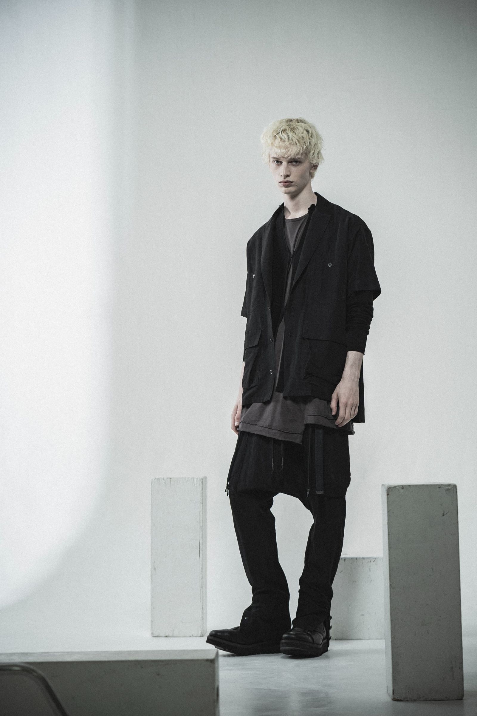 《2027SS先行予約分》Scar Stripe Jacquard Slim Sarrouel Cargo Pants"Black" / スカーストライプジャガードスリムサルエルカーゴパンツ"ブラック"