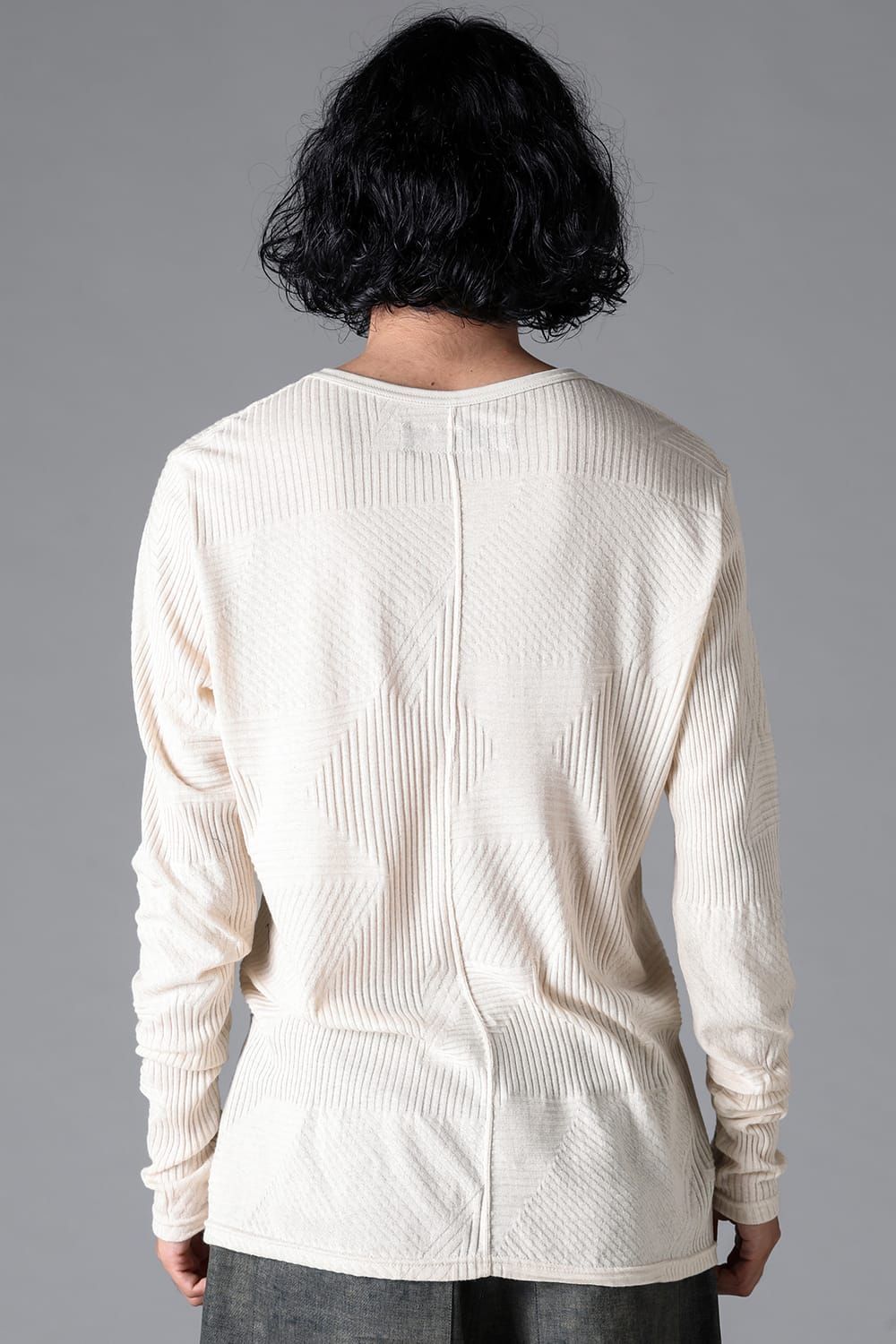 《2026SS先行予約》Deformed Stripe Pattern Long Sleeve "Black / Cream" /ディフォルメドストライプパターンロングスリーブ"ブラック/クリーム"