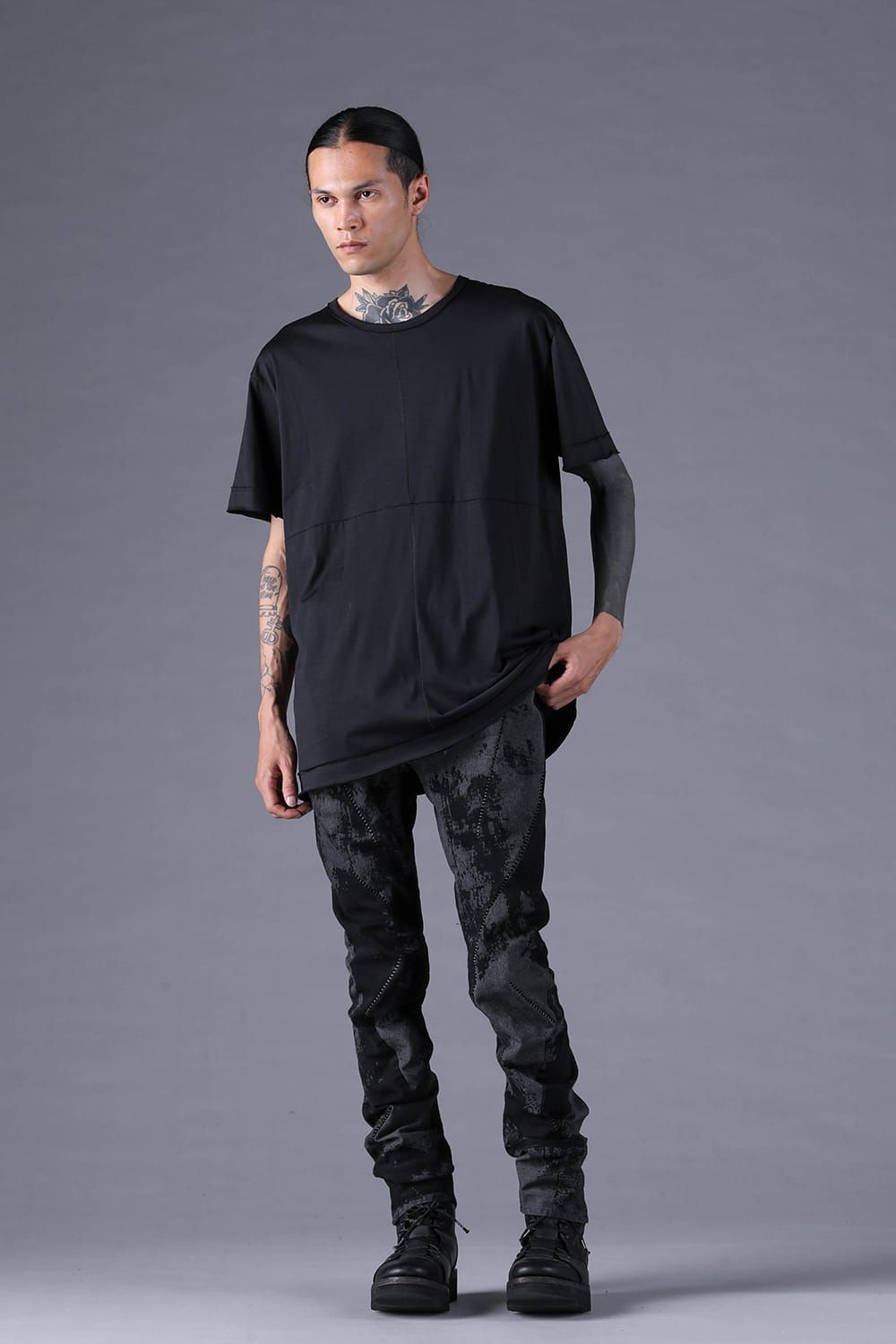 《2027SS先行予約分》Brushed-Coated Twist Curve Pants"Black" / ブラッシュコーティングツイストカーブパンツ"ブラック"