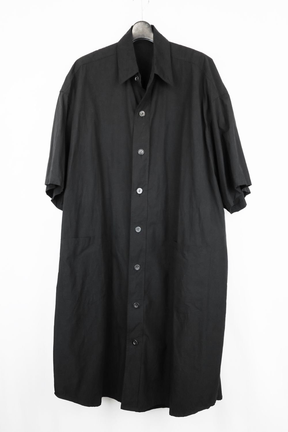 Cotton Broad Short-Sleeved Big Shirt &Dress"Black" / コットンブロード半袖ビッグシャツ / ワンピース"ブラック"