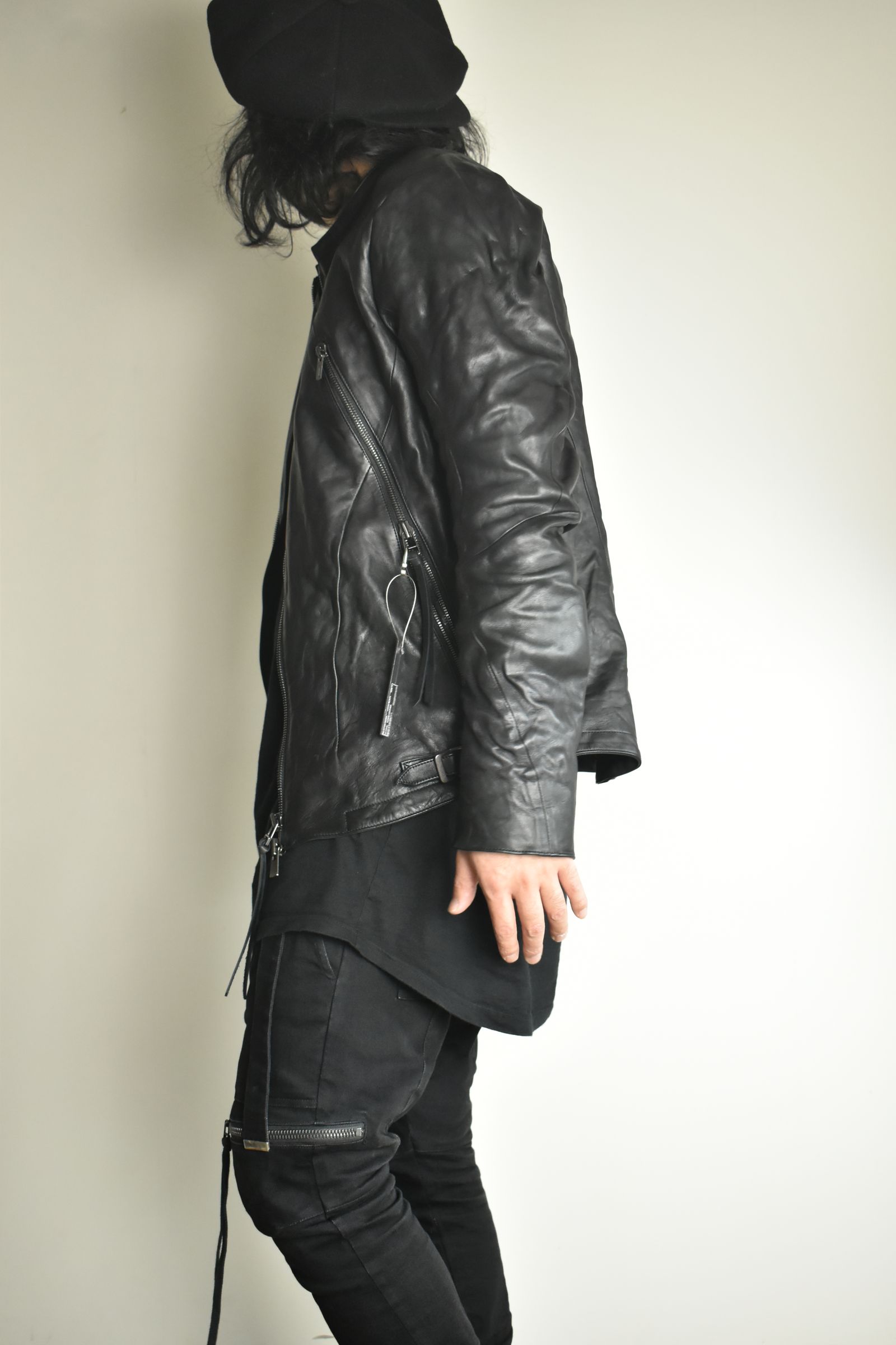 Horse Leather Collar Detachable Jacket"Black" / ホースレザーカラーデタッチャブルジャケット"ブラック"