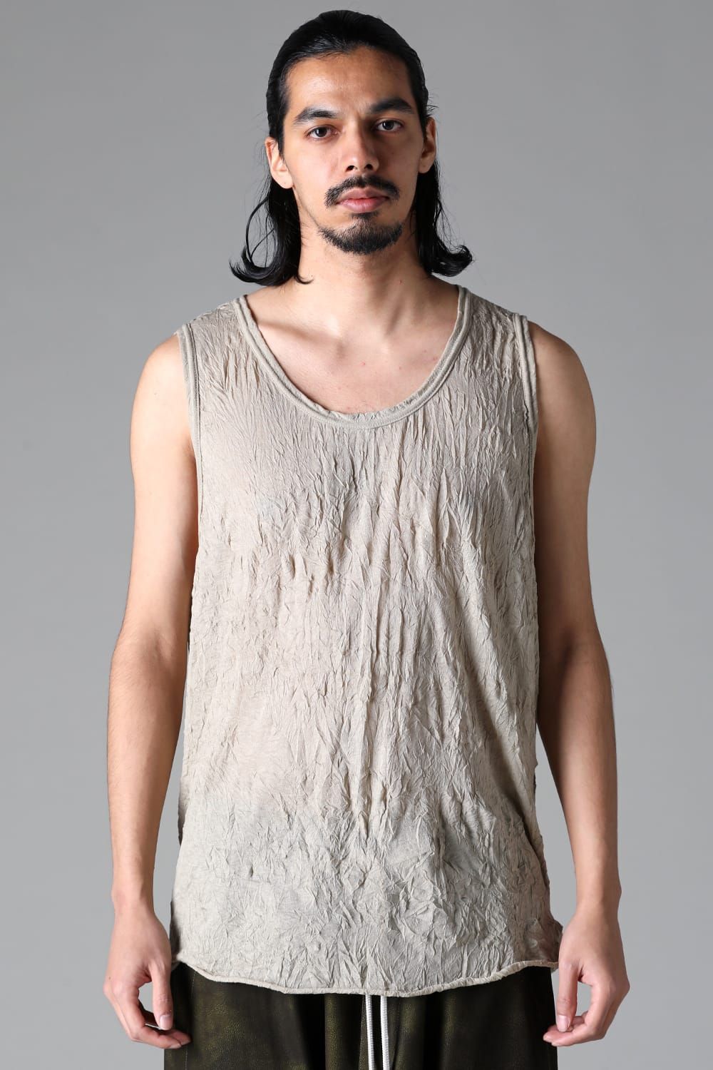 《2025AW先行予約》Gauze Washer Tank Top"Black / Grey / Ivory /Beige" /ガーゼワッシャタンクトップ"ブラック / グレー / アイボリー /ベージュ"