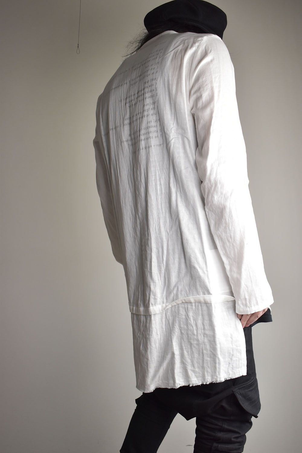 Round Neck Reversible Gauze Shirt"Off White" / ラウンドネックリバーシブルガーゼシャツ"オフホワイト"