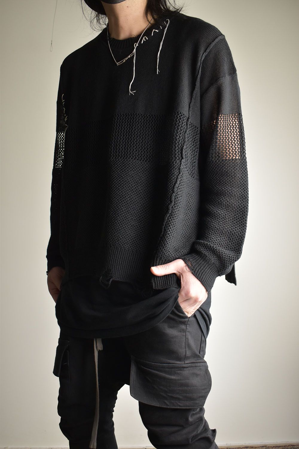 Crash Summer Knit"Black" / クラッシュサマーニット"ブラック"