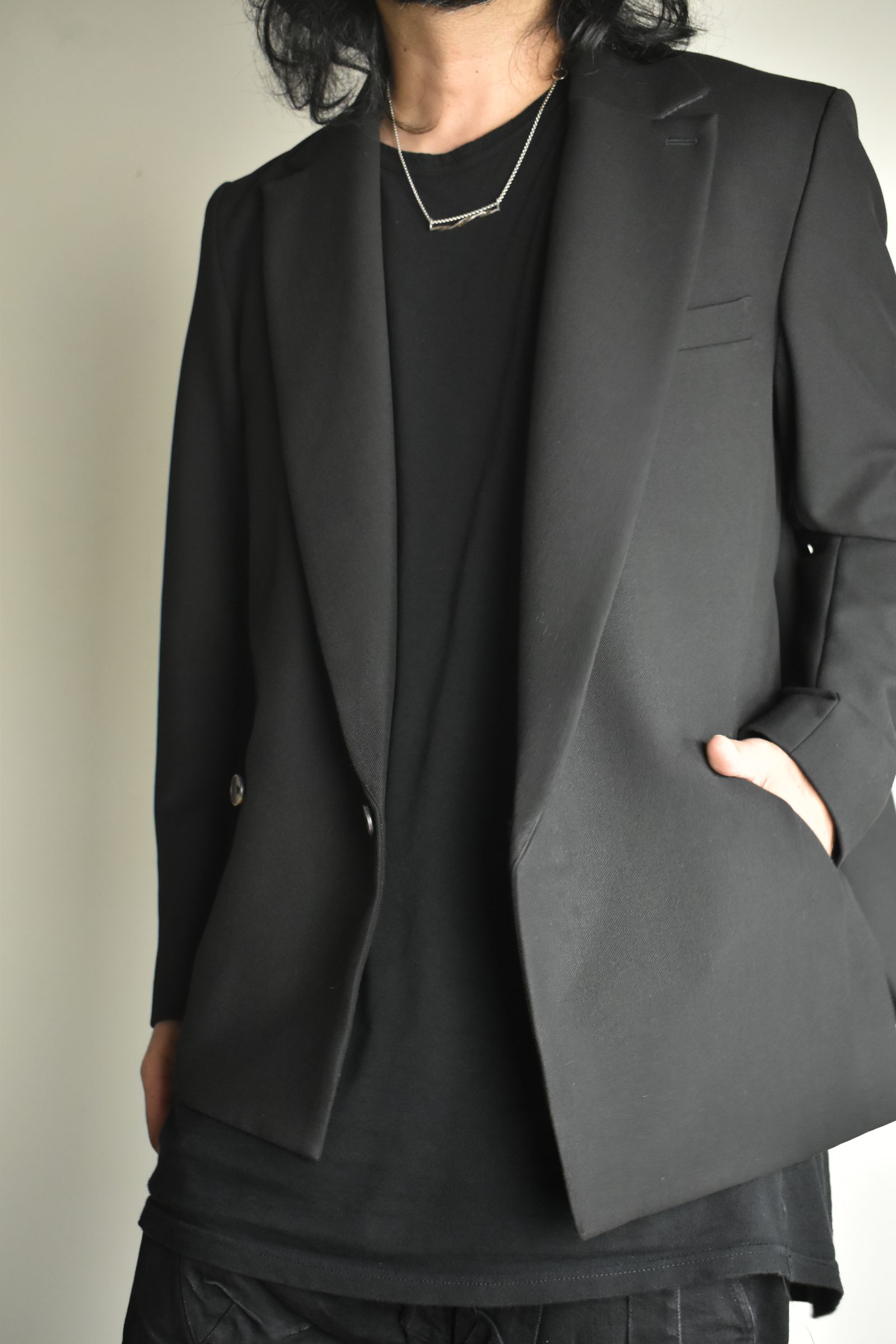 Notch Lapel Double Breasted Tailored Jacket "Black" / ノッチドラペルダブルブレストテーラードジャケット"ブラック"