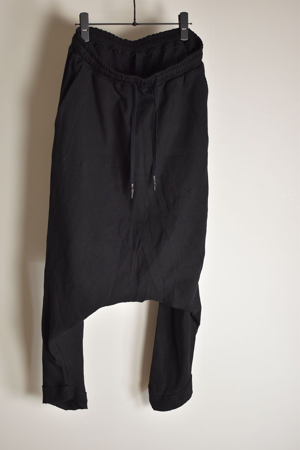 Waffle Sarrouel Pants"Black"/ワッフルサルエルパンツ"ブラック"