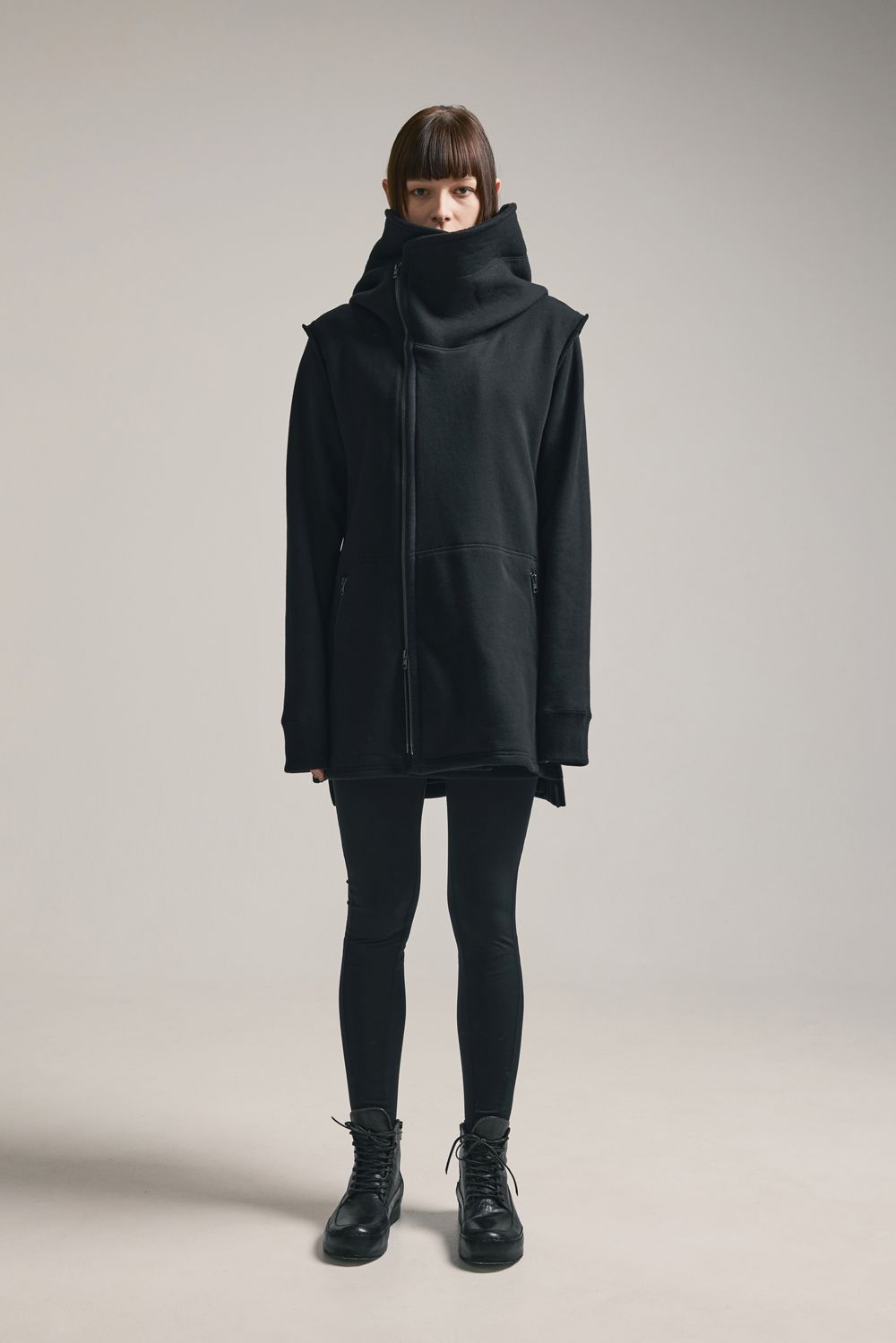 Over Sized Sleeve Less Hoodei"Black" /オーバーサイズスリーブレスフーディ"ブラック"