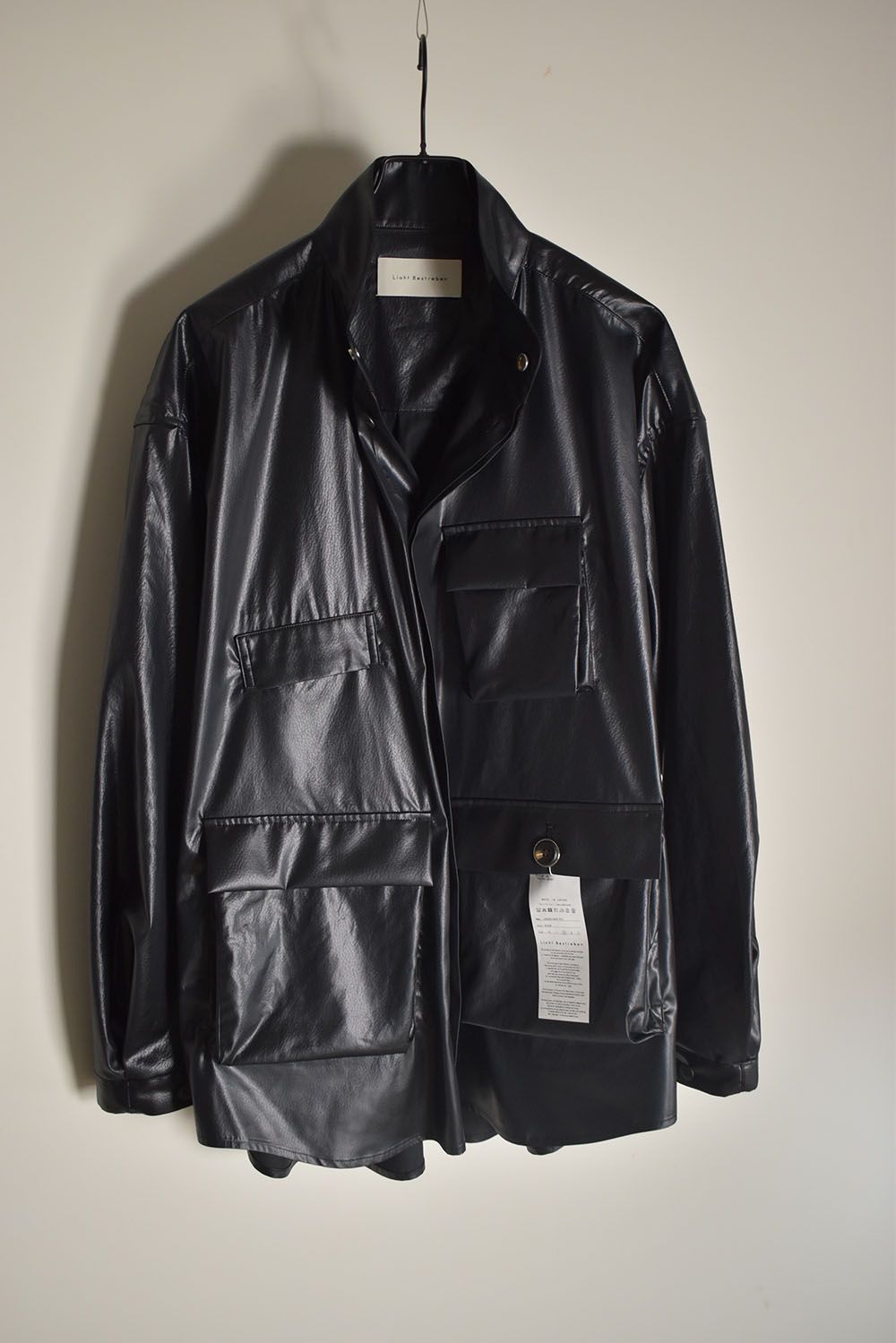 Fake Fake Leather Shirts Jacket"Black" / フェイクフェイクレザーシャツジャケット"ブラック"