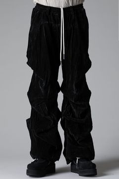 《2025AW先行予約》Washer Velour Tuck Wide Pants"Black" / ワッシャーベロアタックワイドパンツ"ブラック"