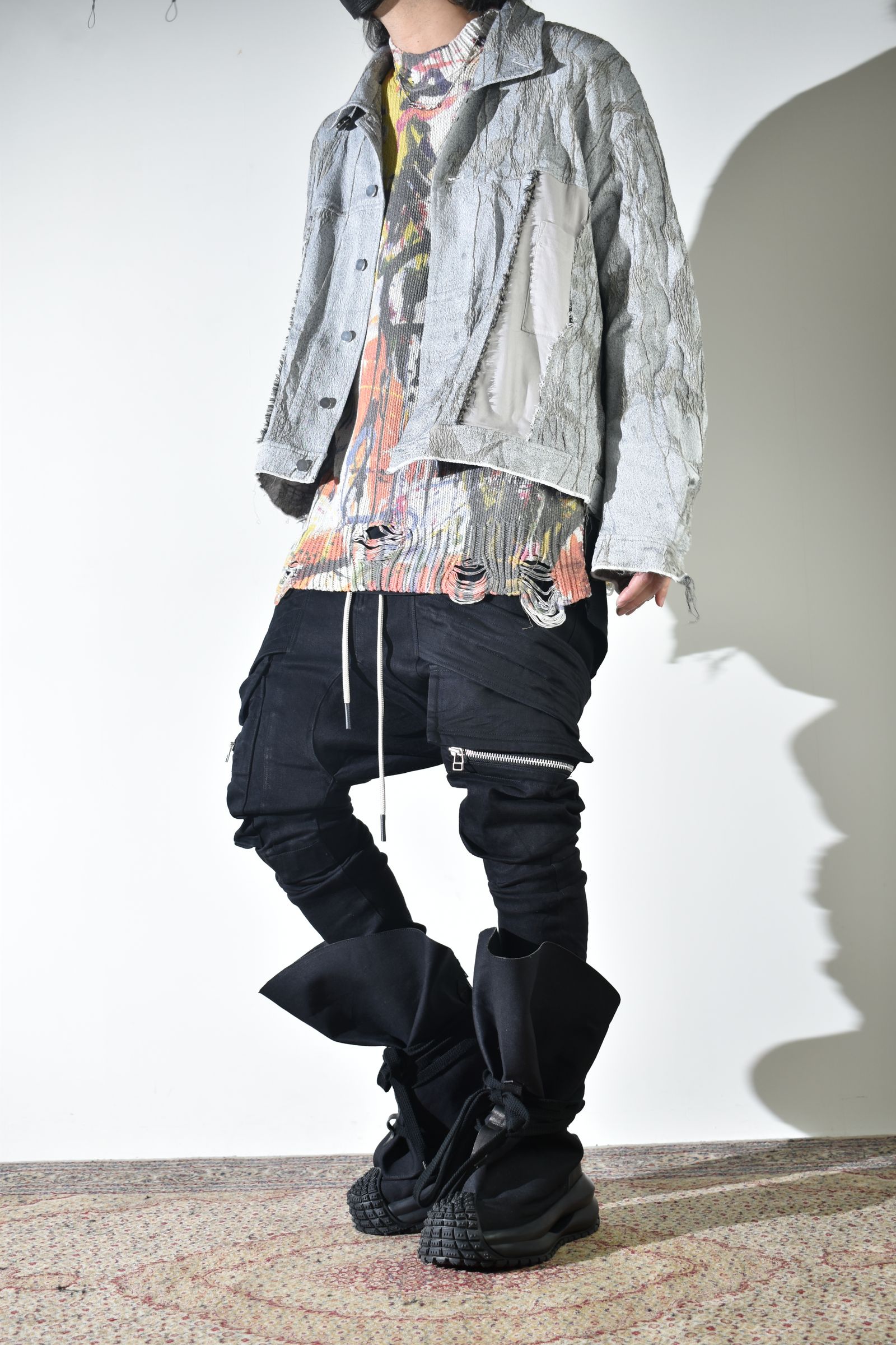 サルエルスキニーも合うサックブーツ